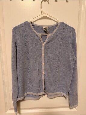 Light Periwinkle Button-Front Women's Cardigan Sweater